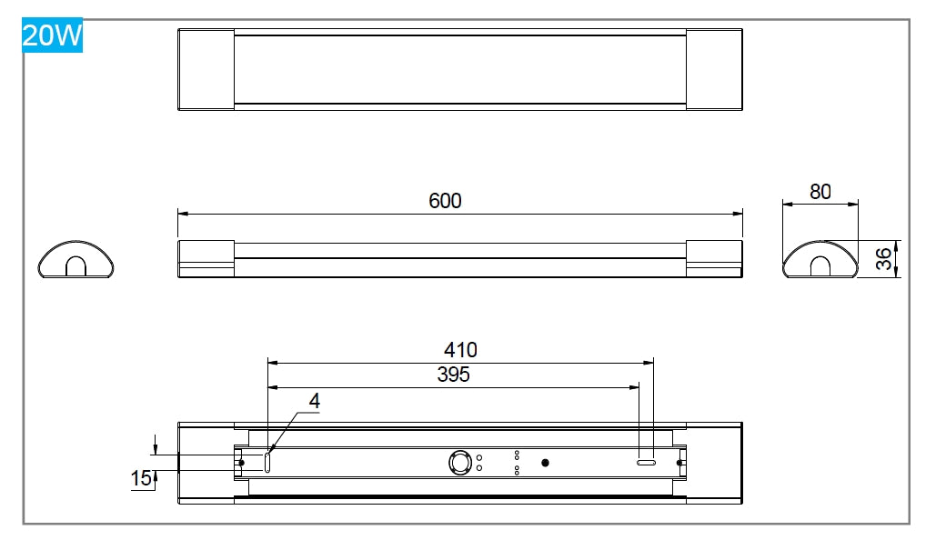 Linear Light 20W 2ft 120lm/w 4000K Non-dimmable