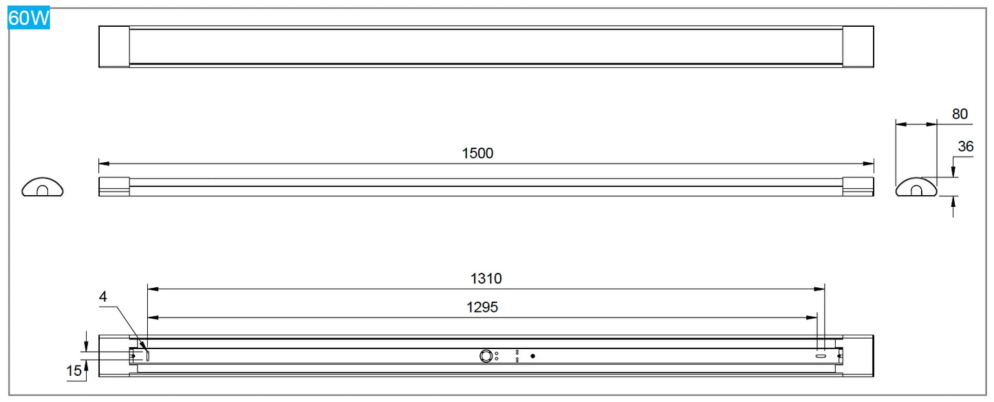 Linear Light 60W 5ft 120lm/w 4000K Non-dimmable