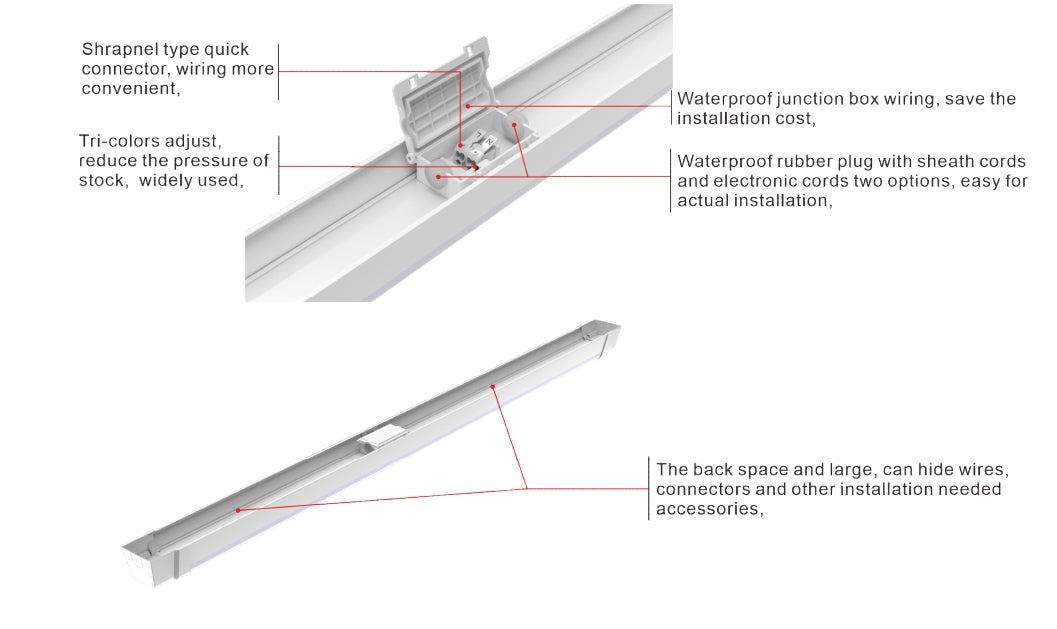 Linear Tri-proof Light 40W 110lm/w 5000K Non-dimmable IP66