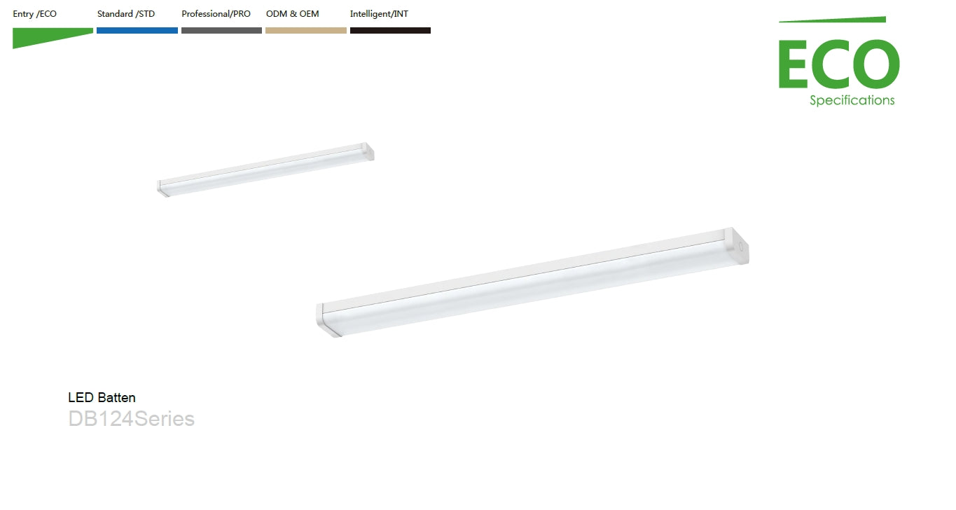 124mm width LED Batten light CCT 38W