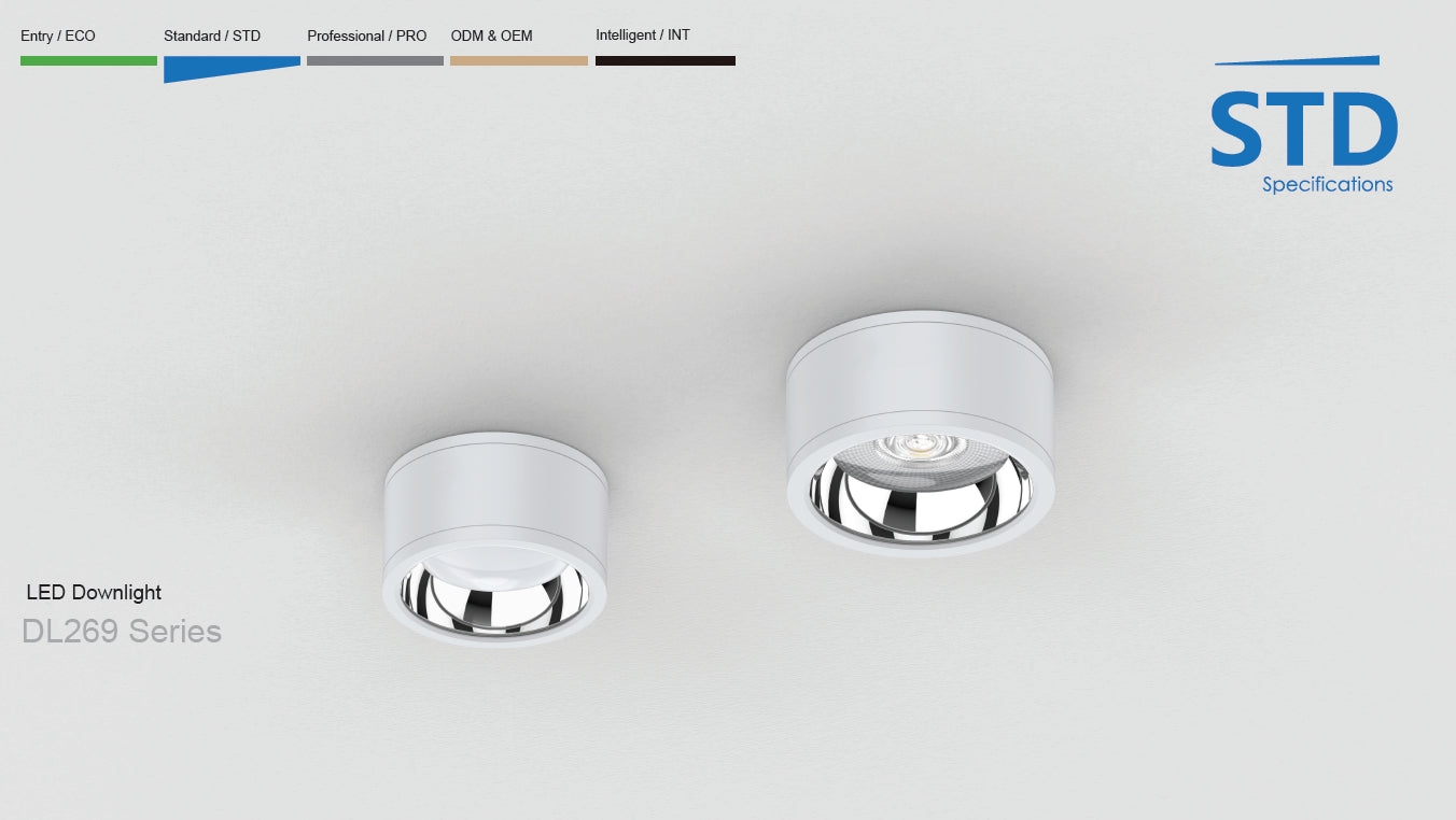 IP65 IK06 Surface mounted downlight CCT 35W