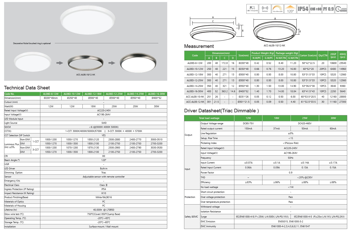 ultra thin ceiling light CCT 14W