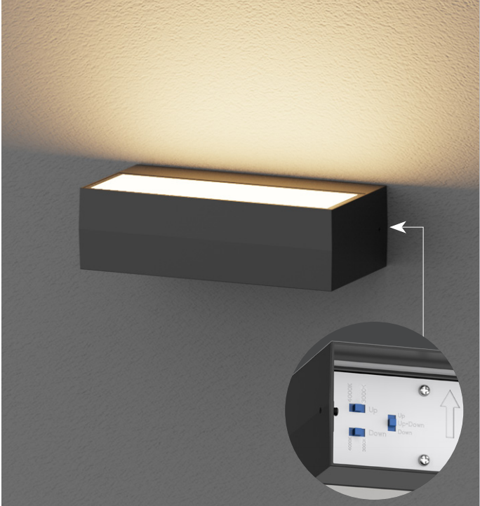 IP65 outdoor wall light (Indirect light beam) CCT 10W 800lm