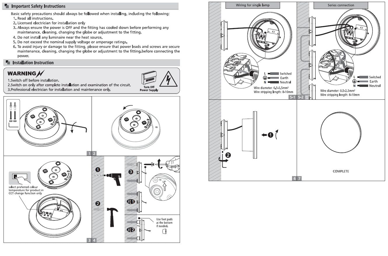 IP65 outdoor backward light wall light CCT 15W